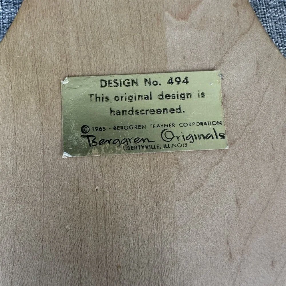 Berggren CUTTING BOARD Smile Design 494 Swedish Scandinavian Collectible 1965